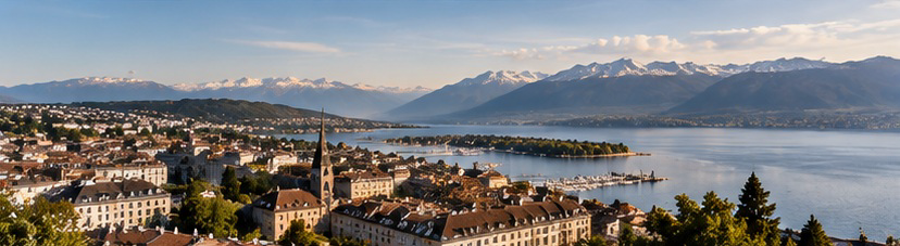 Vue panoramique d’une ville suisse au bord du lac